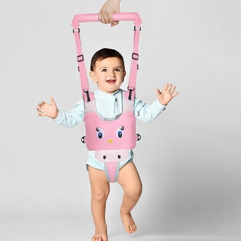 Surakey Baby Walking Harness - Handheld Kids Walker Helper - Toddler Walker Harness Adjustable Assistant Belt - Help Infant Learning Walk Support Assist Trainer Tool for 7-24 Month Old (Pink) in Saudi Arabia