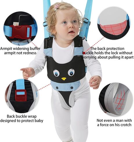 Surakey Baby Walking Harness - Handheld Kids Walker Helper - Toddler Walker Harness Adjustable Assistant Belt - Help Infant Learning Walk Support Assist Trainer Tool for 7-24 Month Old (Pink) in Saudi Arabia