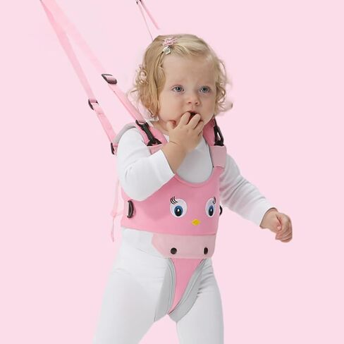 Surakey Baby Walking Harness - Handheld Kids Walker Helper - Toddler Walker Harness Adjustable Assistant Belt - Help Infant Learning Walk Support Assist Trainer Tool for 7-24 Month Old (Pink) in Saudi Arabia