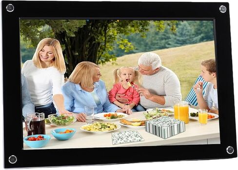 Smart .1 Inch Digital Photo Frame for Sharing Photos Videos Directly for Birthday Wedding Closure Acrylic (Black) in Saudi Arabia