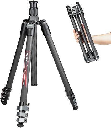 Travel Tripod Carbon Fiber for Camera, 58.7" Camera Tripods Compact Portable Lightweight, with Metal Flip Buckle, No Ball Head, Max Load 22lbs-PH-20 (Gray) in Saudi Arabia