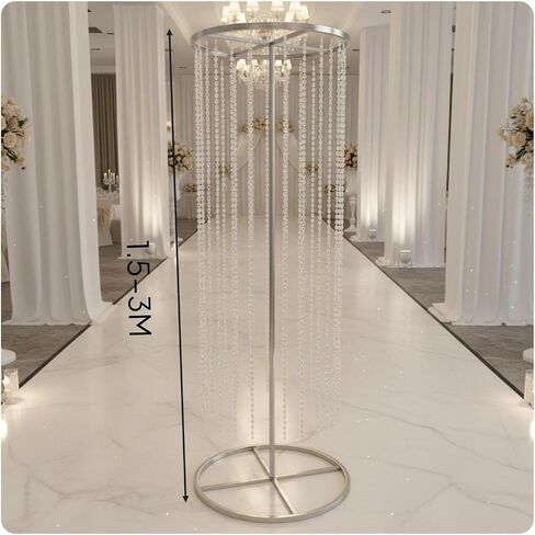 Wreath Frame Round Wedding Arch Backdrop Stand Circle Frame Ceremony Archway Fixture Structure Iron Construction Adjustable Vertical Rod Suitable for, Silver, 100cm Diameter in Kuwait
