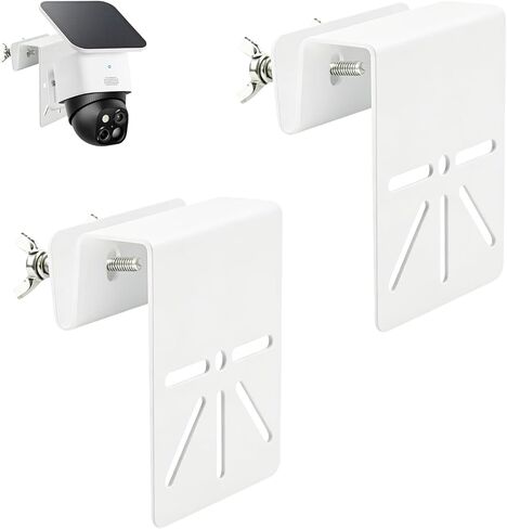 2 Pack Gutter Mount Bracket Compatible with Eufy SoloCam S340 E30 E42 S330 | No-Drill Installation, Rustproof Metal Security Camera Holder, Weatherproof Outdoor Bracket, Easy to Install, White in Saudi Arabia