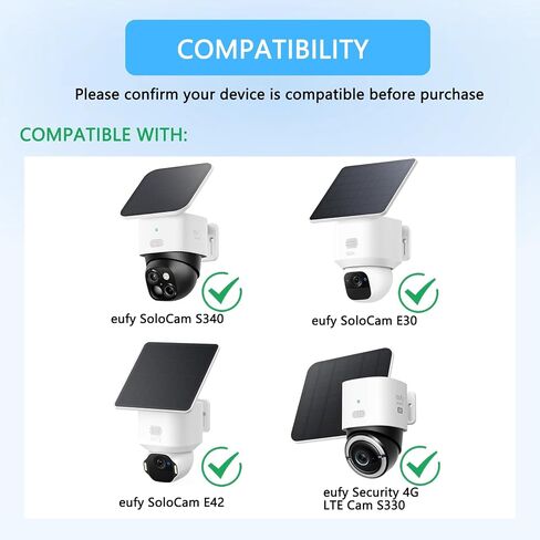 2 Pack Gutter Mount Bracket Compatible with Eufy SoloCam S340 E30 E42 S330 | No-Drill Installation, Rustproof Metal Security Camera Holder, Weatherproof Outdoor Bracket, Easy to Install, White in Saudi Arabia