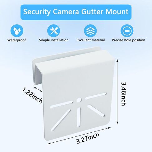 2 Pack Gutter Mount Bracket Compatible with Eufy SoloCam S340 E30 E42 S330 | No-Drill Installation, Rustproof Metal Security Camera Holder, Weatherproof Outdoor Bracket, Easy to Install, White in Saudi Arabia