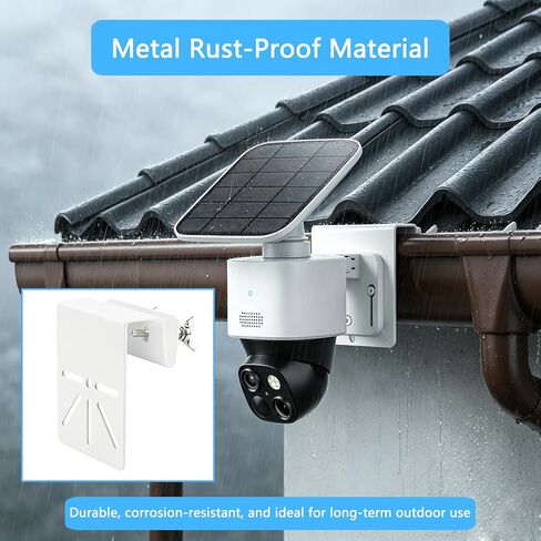 2 Pack Gutter Mount Bracket Compatible with Eufy SoloCam S340 E30 E42 S330 | No-Drill Installation, Rustproof Metal Security Camera Holder, Weatherproof Outdoor Bracket, Easy to Install, White in Saudi Arabia