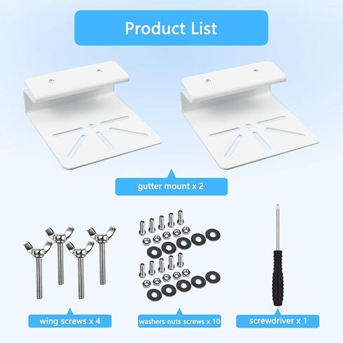 2 Pack Gutter Mount Bracket Compatible with Eufy SoloCam S340 E30 E42 S330 | No-Drill Installation, Rustproof Metal Security Camera Holder, Weatherproof Outdoor Bracket, Easy to Install, White in Saudi Arabia