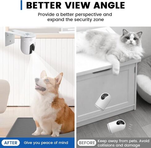 4Pcs Adhesive Metal Camera Mount Bracket with Screws | Two Ways Install White Holder- 2nd Generation, Adjustable, For Indoor Security Monitoring Cameras in Kuwait