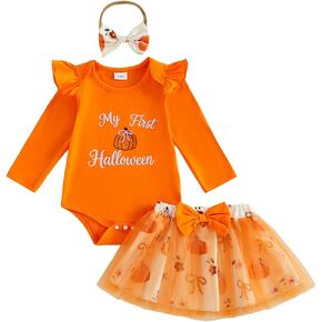 My First Halloween Baby Girl Outfit Newborn Romper Tulle Tutu Skirt Set in Kuwait