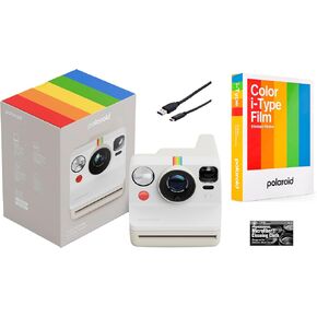 Polaroid Now Generation 3 i-Type Instant Camera (Pebble White) with 8 i-Type Color Film Starter Bundle + Charging Cable and Cleaning Cloth in Kuwait