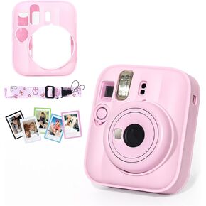Silicone Case for Fujifilm Instax Mini 13 Instant Camera (Pink) | Mini 13 Protective Silicone Case with 5 Mini Magnetic Picture Frames and Adjustable Camera Strap, All-Round Protection in Saudi Arabia