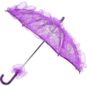 Lace Umbrella, Elegant Classic Handmade Foldable Lace Fabric Parasol with Embellishment, Ideal for Wedding Party Photo Props Performance Decorations in Saudi Arabia