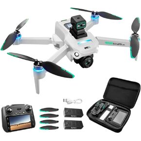 Drone with Camera 4k, GPS HD Drones for Adults, Remote Controller with Screen, Obstacle Avoidance, Brushless Motor FPV, 5G Transmission, 2 Battery, Professional (2 Battery+White) in Saudi Arabia