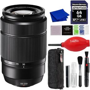 Fujifilm XC 50-230mm f/4.5-6.7 OIS II Lens (Black) with Advance Accessories and Travel Bundle | Fuji XC 50-230mm in Saudi Arabia