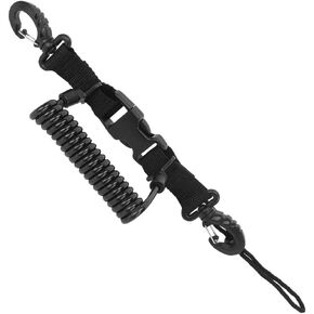 Diving Camera Anti Lost Strap Steel Wire Quick Release Buckle Scuba Gear Lanyard Secure Hook for BCD Flashlight Snorkeling Accessories Black in Kuwait