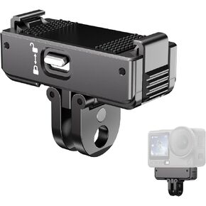 Foldable 2-Prong Magnetic Quick Release Mount with Mechanical Lock & 360° Rotation for DJI Osmo Action 6/Osmo Nano, Aluminum Base with 1/4" Thread, Action Camera Adapter in Saudi Arabia