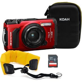 OM SYSTEM Tough TG-7 Digital Camera (Red) Bundle with Accessories (4 Items) in Kuwait