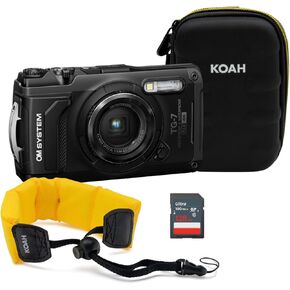 OM SYSTEM Tough TG-7 Digital Camera (Black) Bundle w/Accessories (4 Items) in Kuwait