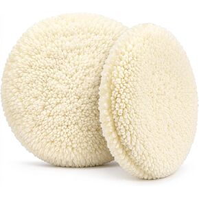 2 Pack 8 Inch Wool Double Sided Buffing Pad Polishing Pad 5/8"-11 Thread for 2 Sided Compound Cutting and Polishing Compatible with Rotary Polishers for Automotive, Marine and Epoxies in Kuwait