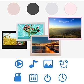 Digital Picture Frame 10 Inch 1024x600 High Resolution 16:9 FHD IPS Screen Image Preview Video Calendar Clock Auto On Off Timer Electronic Advertising Machine Digital Photo Frame (Black 10") in Saudi Arabia