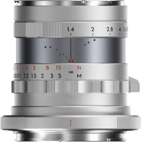 Thypoch Simera 35mm f/1.4 Z Mount Lens, ASPH Full-Frame Manual Lens, Compatible with Nikon Z Mount Cameras Z5 Z5II Z6 Z6II Z6III Z7 Z7ll Z8 Z9 ZF Z30 Z50 Z50II ZFC Silver in Saudi Arabia