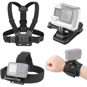 Action Camera Accessories Head Strap + Chest Mount + Wrist Strap+Backpack Clip Holder for Gopro Hero 13/12/11/10/9/, AKASO EK7000/Brave 4/7 LE/V50X, DJI Osmo, VEMONT/WOLFANG/Icefox/Apexcam in Saudi Arabia