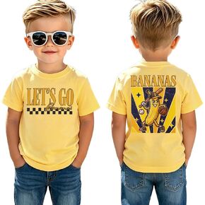 Ritatte Toddler Boys Bananas Baseball Shirts Kids Banana Graphic Tee Team Fan T-Shirt Game Day Short Sleeve Top in Kuwait