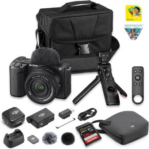 كاميرا Sony ZV-E10 II APS-C Vlog (أسود) + عدسة تكبير قوية مقاس 16-50 مم II ونظام ميكروفون لاسلكي صغير DJI Mic للكاميرا والهواتف الذكية | 26 ميجابكسل، 4K 60 بكسل، التركيز البؤري التلقائي بالعين في الوقت الحقيقي | الحزمة: بطاقة 128 جيجابايت + كوريل in Saudi Arabia