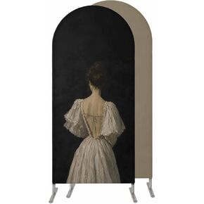 Woman Portrait Wedding Arch Cover, Stretchy Spandex Arch Backdrop Stand Covers 7.2 FT, Vintage Oil-Painting Art Black Round Top Arched Backdrop Cover for Birthday Party Ceremony Baby Shower Event in Kuwait