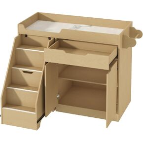 St.Mandyu Baby Changing Table with Drawers & Storage, Diaper Changing Station with Stairs, Toddler Wooden Changing Table with Paper Roller for Daycare & Home, Oak in Saudi Arabia