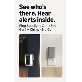 Ring Spotlight Cam, Battery (newest model), White with Chime (3rd Gen) in Saudi Arabia