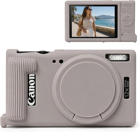 Silicone Case for Canon PowerShot ELPH 360 HS A/360 HS/360/650 Camera | Canon PowerShot ELPH 360 HS A/ 360 HS/ 360/ IXY 650 Digital Camera Soft Silicone Case, with Detachable Lens Cover, White in Kuwait