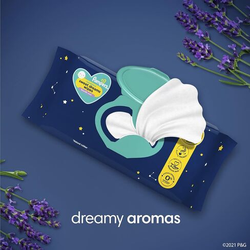 مناديل بامبرز سوادلرز سويت دريمز للأطفال، باللافندر المهدئ، 3 عبوات قابلة للطي (إجمالي 168 منديلًا) in Kuwait