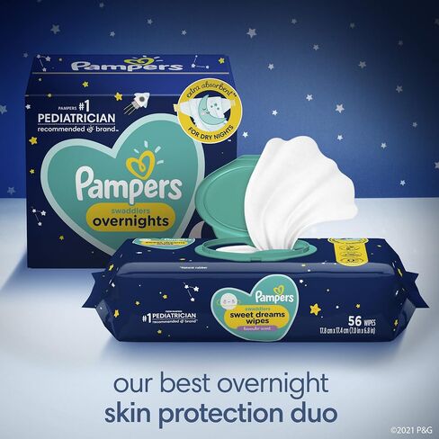 مناديل بامبرز سوادلرز سويت دريمز للأطفال، باللافندر المهدئ، 3 عبوات قابلة للطي (إجمالي 168 منديلًا) in Kuwait