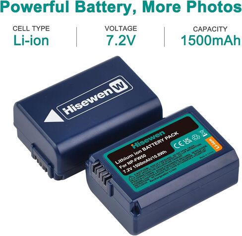 NP-FW50 Battery 2 Pack and Dual Charger for Sony ZV-E10, Alpha A6000, A6300, A6400, A6500, a5000, a5100, A7, A7II, A7RII, A7SII, A7S, A7S2, A7R, A7R2, A55, RX10 II III Cameras in Saudi Arabia