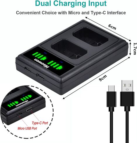 NP-FW50 Battery 2 Pack and Dual Charger for Sony ZV-E10, Alpha A6000, A6300, A6400, A6500, a5000, a5100, A7, A7II, A7RII, A7SII, A7S, A7S2, A7R, A7R2, A55, RX10 II III Cameras in Saudi Arabia