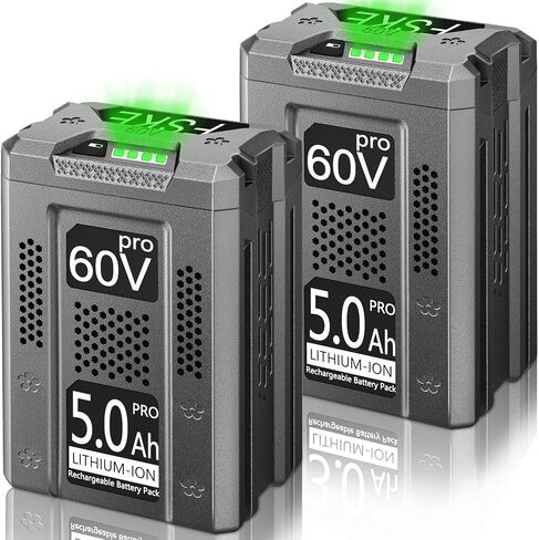 استبدال FSKE 5.0Ah لبطارية Greenworks 60V LB60A02 LB60A03 LB60A00 - متوافقة مع أدوات الطاقة Greenworks 60 Volt 2packs in Kuwait