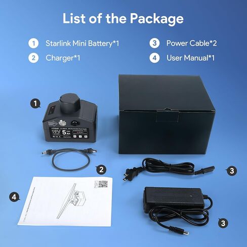 EDUP® Starlink Mini Battery Pack with Charger, 95Wh Portable Power | Portable Rechargeable Battery Power Supply 19V 5Ah, Mobile Starlink Mini Mount Kit with Power Adapter, Plug and Play for SPX in Saudi Arabia