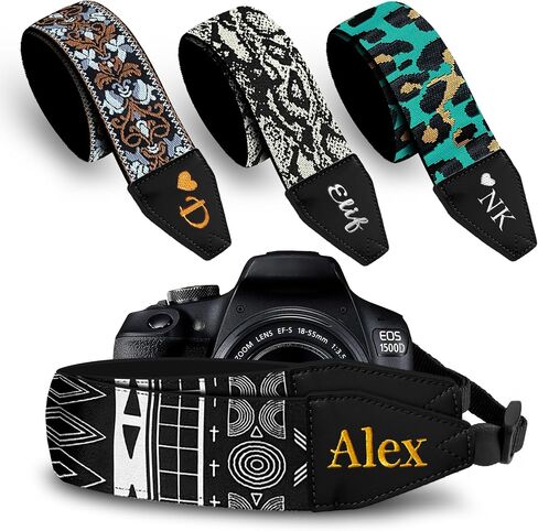 Art Tribute Custom Camera Strap Black & White - Add Your Text and We Make It Especially For You Get Your Own Personalized Gift Camera Strap, No Shipping Cost! in Saudi Arabia