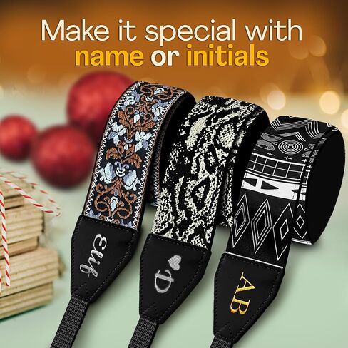 Art Tribute Custom Camera Strap Black & White - Add Your Text and We Make It Especially For You Get Your Own Personalized Gift Camera Strap, No Shipping Cost! in Saudi Arabia