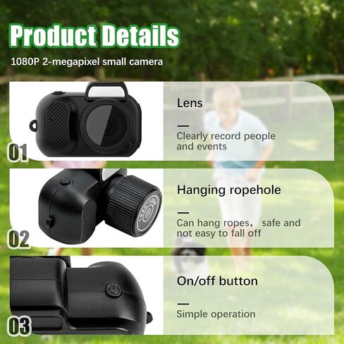 Mini Keychain Camera, Keychain Digital Camera 1080P Video Flip Screen | Ultra Portable Pocket Camera for Travel Vlogging Beginners Selfie and Daily Recording, Lightweight Retro Design in Saudi Arabia