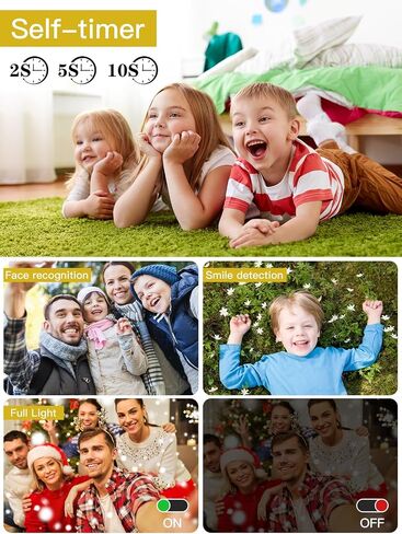 Upgrade Digital Camera, 56MP FHD 1080P Camera for Kids with 16x Zoom Anti Shake, Kid Camera with 32GB TF Card, Two Batteries, Lanyard, Compact Small Camera for Kids Boys Girls（Gold） in Saudi Arabia