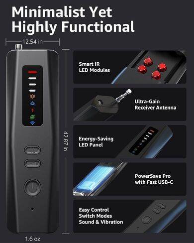 Hidden Camera Detectors, Advanced Anti-Spy Technology RF Signal GPS Tracker Finder, Wireless Bug Sweeper with Magnetic Detection for Home Office Travel Security, Real-Time Alarm in Saudi Arabia