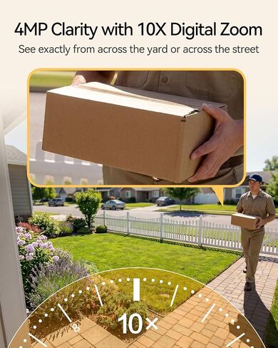 4MP Solar Security Cameras Wireless Outdoor with 3W Solar Panel, 4-Cam Kit | No Subscription, 32GB Local Storage, 2.4/5G WiFi, Color Night Vision,10ft Cable Solar Panel with 360° Adjustable Bracket in Kuwait