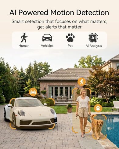 4MP Solar Security Cameras Wireless Outdoor with Solar Panel, 3-Cam Kit | No Subscription, 32GB Local Storage, 2.4/5G WiFi, Color Night Vision,10ft Cable Solar Panel with 360° Adjustable Bracket in Kuwait