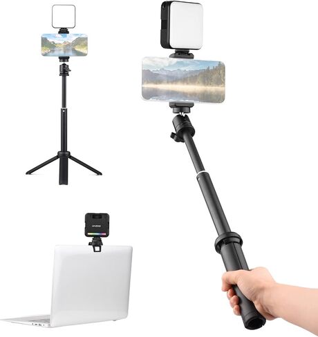 Versatile W64RGB Portable RGB LED Video Light Kit High Brightness CRI95+ 2500K-9000K Dimmable 20 Lighting Effects, for DSLR Camera Fillin Light in Saudi Arabia