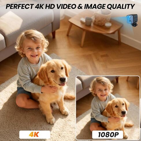 javiscam Hidden Camera 4K HD Wireless Spy Camera with Video, Mini Indoor Cameras for Home Security, AI Motion Detection, Night Vision, Built-in Siren, 60-Day Battery Life, Nanny cam, pet Camera in Saudi Arabia