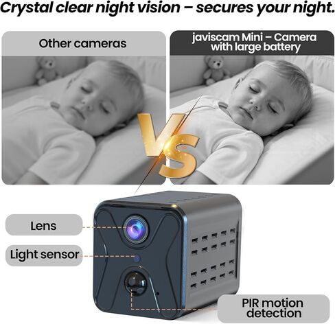 javiscam Hidden Camera 4K HD Wireless Spy Camera with Video, Mini Indoor Cameras for Home Security, AI Motion Detection, Night Vision, Built-in Siren, 60-Day Battery Life, Nanny cam, pet Camera in Saudi Arabia