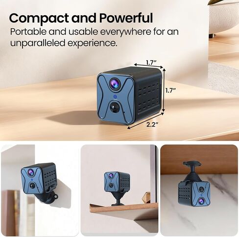 javiscam Hidden Camera 4K HD Wireless Spy Camera with Video, Mini Indoor Cameras for Home Security, AI Motion Detection, Night Vision, Built-in Siren, 60-Day Battery Life, Nanny cam, pet Camera in Saudi Arabia