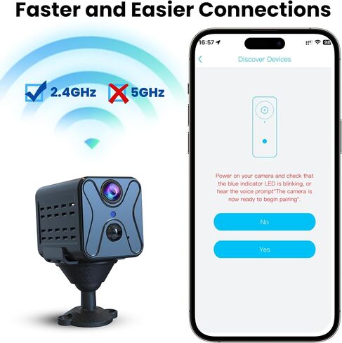 javiscam Hidden Camera 4K HD Wireless Spy Camera with Video, Mini Indoor Cameras for Home Security, AI Motion Detection, Night Vision, Built-in Siren, 60-Day Battery Life, Nanny cam, pet Camera in Saudi Arabia
